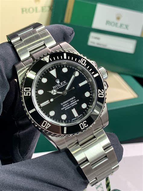 new rolex stainless steel submariner with black face model 114060|Rolex Submariner 114060 price.